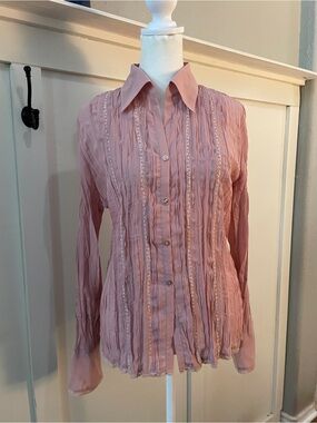 Elementz Dusty Rose Button-Front Blouse